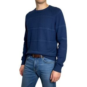 Hawker Rye Cotton Cashmere Crewneck Sweater Pullover Blue NWT Size XL